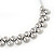 Polished/Matt Silver Tone Diamante Bead Wire Necklace - 36cm Length/ 7cm Extender - view 8