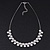 Polished/Matt Silver Tone Diamante Bead Wire Necklace - 36cm Length/ 7cm Extender - view 3