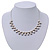 Polished/Matt Silver Tone Diamante Bead Wire Necklace - 36cm Length/ 7cm Extender - view 2