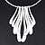 Brushed Silver Long Drops On The Bar Choker Necklace - 38cm Length/ 10cm Front Drop - view 8