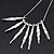 Silver Plated Hammered Bars/Beads Necklace - 38cm Length/ 8cm Extension - view 3