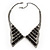 Clear Crystal/ Black Jewelled Peter Pan Collar Necklace In Gun Metal Finish - 36cm Length/ 11cm Extension - view 7