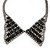 Clear Crystal/ Black Jewelled Peter Pan Collar Necklace In Gun Metal Finish - 36cm Length/ 11cm Extension - view 8