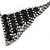 Clear Crystal/ Black Jewelled Peter Pan Collar Necklace In Gun Metal Finish - 36cm Length/ 11cm Extension - view 9