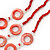 Multistrand Red Shell Circle Necklace In Silver Finish - 46cm Length/ 4cm Extender - view 4