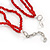 Multistrand Red Shell Circle Necklace In Silver Finish - 46cm Length/ 4cm Extender - view 5