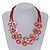 Multistrand Red Shell Circle Necklace In Silver Finish - 46cm Length/ 4cm Extender - view 2