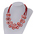 Multistrand Red Shell Circle Necklace In Silver Finish - 46cm Length/ 4cm Extender - view 7