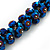 Chameleon Blue Cluster Glass Bead Black Suede Necklace In Silver Plating - 40cm Length/ 7cm Extender - view 5