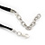 Chameleon Blue Cluster Glass Bead Black Suede Necklace In Silver Plating - 40cm Length/ 7cm Extender - view 7