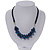 Chameleon Blue Cluster Glass Bead Black Suede Necklace In Silver Plating - 40cm Length/ 7cm Extender - view 6