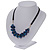 Chameleon Blue Cluster Glass Bead Black Suede Necklace In Silver Plating - 40cm Length/ 7cm Extender - view 8