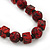 Long Red/Black Wooden 'Cube & Ball' Necklace - 74cm Length - view 4