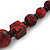 Long Red/Black Wooden 'Cube & Ball' Necklace - 74cm Length - view 6
