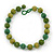 Chunky Grass Green/ Olive Glass Beaded Necklace - 56cm Length - view 2