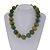 Chunky Grass Green/ Olive Glass Beaded Necklace - 56cm Length - view 6