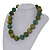 Chunky Grass Green/ Olive Glass Beaded Necklace - 56cm Length - view 7