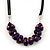 Chameleon Purple Cluster Glass Bead Black Suede Necklace In Silver Plating - 40cm Length/ 7cm Extender - view 3