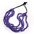Multistrand Purple Glass Bead Necklace - 44cm Length - view 4