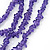 Multistrand Purple Glass Bead Necklace - 44cm Length - view 2