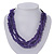 Multistrand Purple Glass Bead Necklace - 44cm Length - view 6