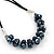 Mirrored Black Cluster Glass Bead Suede Necklace In Silver Plating - 40cm Length/ 7cm Extender - view 4