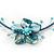 Light Blue Shell Flower Flex Wire Choker Necklace - Adjustable - view 3