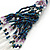 Long Multistrand White/Lavender/Peacock Glass Bead Necklace - 92cm Length - view 3