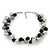 Black/Metallic/Grey Bead Cluster Choker Necklace - 38cm Length/ 5cm Extension - view 6
