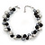 Black/Metallic/Grey Bead Cluster Choker Necklace - 38cm Length/ 5cm Extension