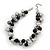 Black/Metallic/Grey Bead Cluster Choker Necklace - 38cm Length/ 5cm Extension - view 4