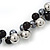 Black/Metallic/Grey Bead Cluster Choker Necklace - 38cm Length/ 5cm Extension - view 3