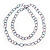 Long Pink/Light Blue/Purple Glass Bead Link Necklace - 150cm Length