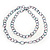 Long Pink/Light Blue/Purple Glass Bead Link Necklace - 150cm Length - view 6