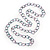 Long Pink/Light Blue/Purple Glass Bead Link Necklace - 150cm Length - view 3