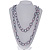 Long Pink/Light Blue/Purple Glass Bead Link Necklace - 150cm Length - view 2