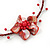 Red Shell Flower Flex Wire Choker Necklace - Adjustable - view 4