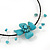Turquoise Style Flower Flex Wire Choker Necklace - Adjustable - view 3