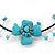 Turquoise Style Flower Flex Wire Choker Necklace - Adjustable - view 4