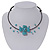 Turquoise Style Flower Flex Wire Choker Necklace - Adjustable - view 2