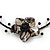 Black/Grey Shell Flower Flex Wire Choker Necklace - Adjustable - view 6