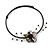Black/Grey Shell Flower Flex Wire Choker Necklace - Adjustable - view 2