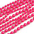 Long Layered Fuchsia Acrylic Bead Necklace In Silver Plating - 112cm Length/ 5cm Extension - view 4