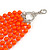 Long Layered Orange Acrylic Bead Necklace In Silver Plating - 112cm Length/ 5cm Extension - view 3