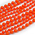 Long Layered Orange Acrylic Bead Necklace In Silver Plating - 112cm Length/ 5cm Extension - view 4