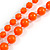 Long Layered Orange Acrylic Bead Necklace In Silver Plating - 112cm Length/ 5cm Extension - view 5