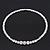Clear Swarovski Crystal Faux Pearl Flex Choker Necklace In Rhodium Plating - Adjustable