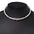 Clear Swarovski Crystal Faux Pearl Flex Choker Necklace In Rhodium Plating - Adjustable - view 8