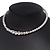 Clear Swarovski Crystal Faux Pearl Flex Choker Necklace In Rhodium Plating - Adjustable - view 4