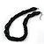 Black Glass Bead Multistrand Twisted Choker Necklace In Silver Plated Finish - 36cm Length/ 5cm Extension - view 4